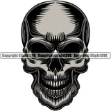 Skull Head Skeleton Face Scary Skull Dead Head Evil Kill Killer No Eye Color Tattoo Satan Devil Vintage Design Element Logo Clipart SVG
