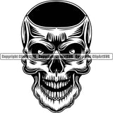 Skull Head Skeleton Face Scary Skull Dead Head Evil Kill Killer Eye Hole Tattoo Satan Devil Vintage Design Element Logo Clipart SVG