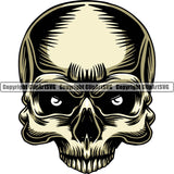 Skull Head Skeleton Face Scary Skull Dead Head Evil Kill Killer Eye Color Yellow Tattoo Satan Devil Vintage Design Element Logo Clipart SVG