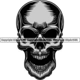 Skull Head Skeleton Face Scary Skull Dead Head Evil Kill Killer No Eye Silver Color Tattoo Satan Devil Vintage Design Element Logo Clipart SVG