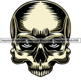 Skull Head Skeleton Face Scary Skull Dead Head Evil Kill Killer Real Eye Silver Color Tattoo Satan Devil Vintage Design Element Logo Clipart SVG