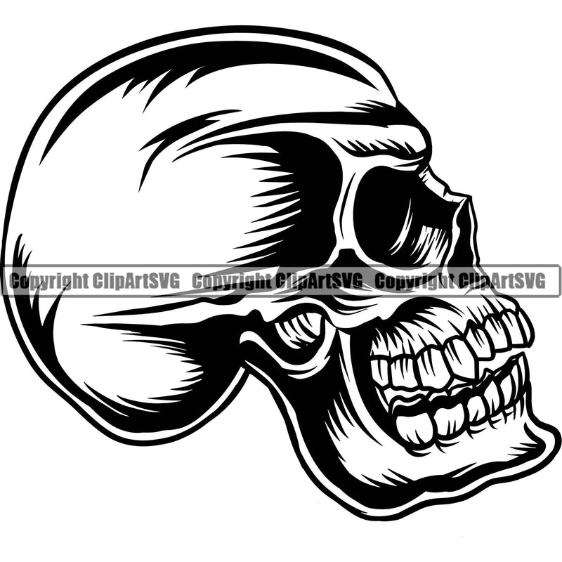Skull Head Skeleton Face Scary Skull Dead Head Evil Kill Killer Satan Devil Vintage Tattoo Design Element Logo Clipart SVG