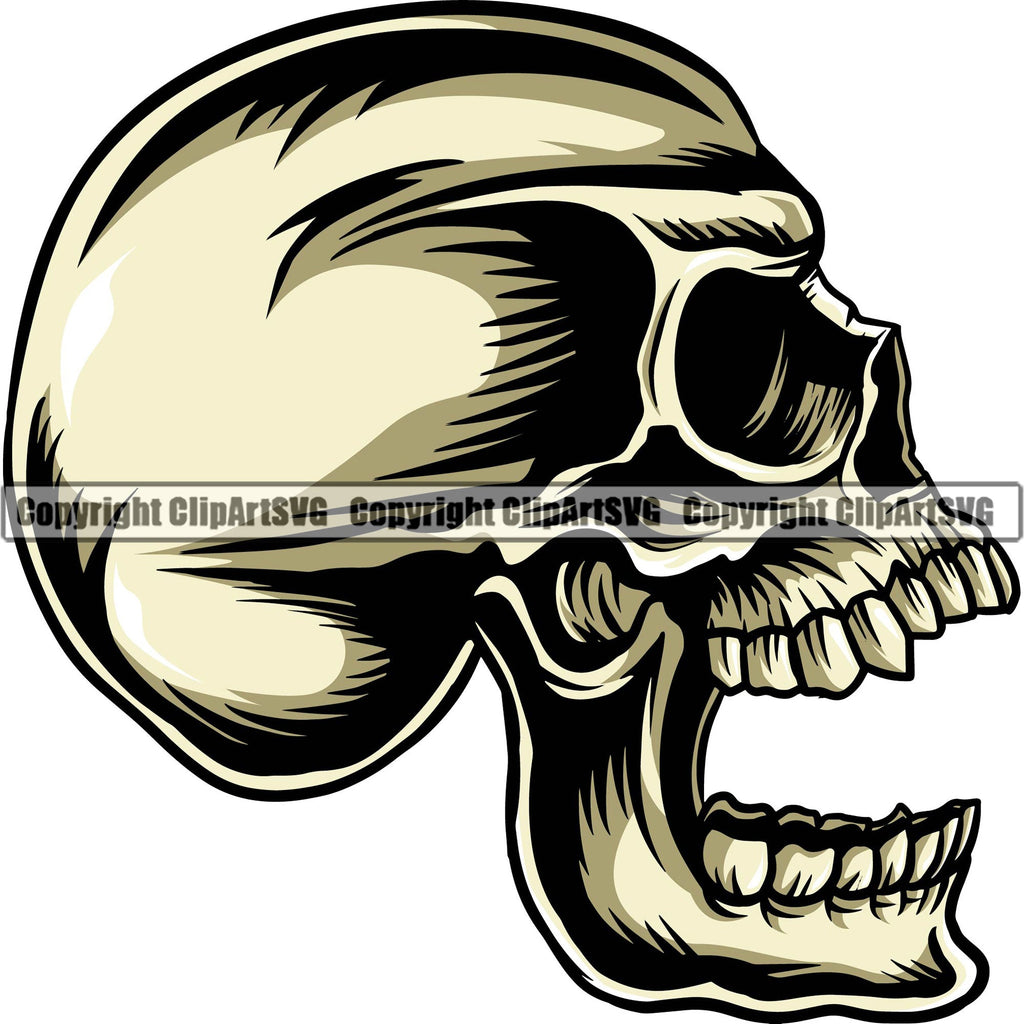 skull side profile tattoo