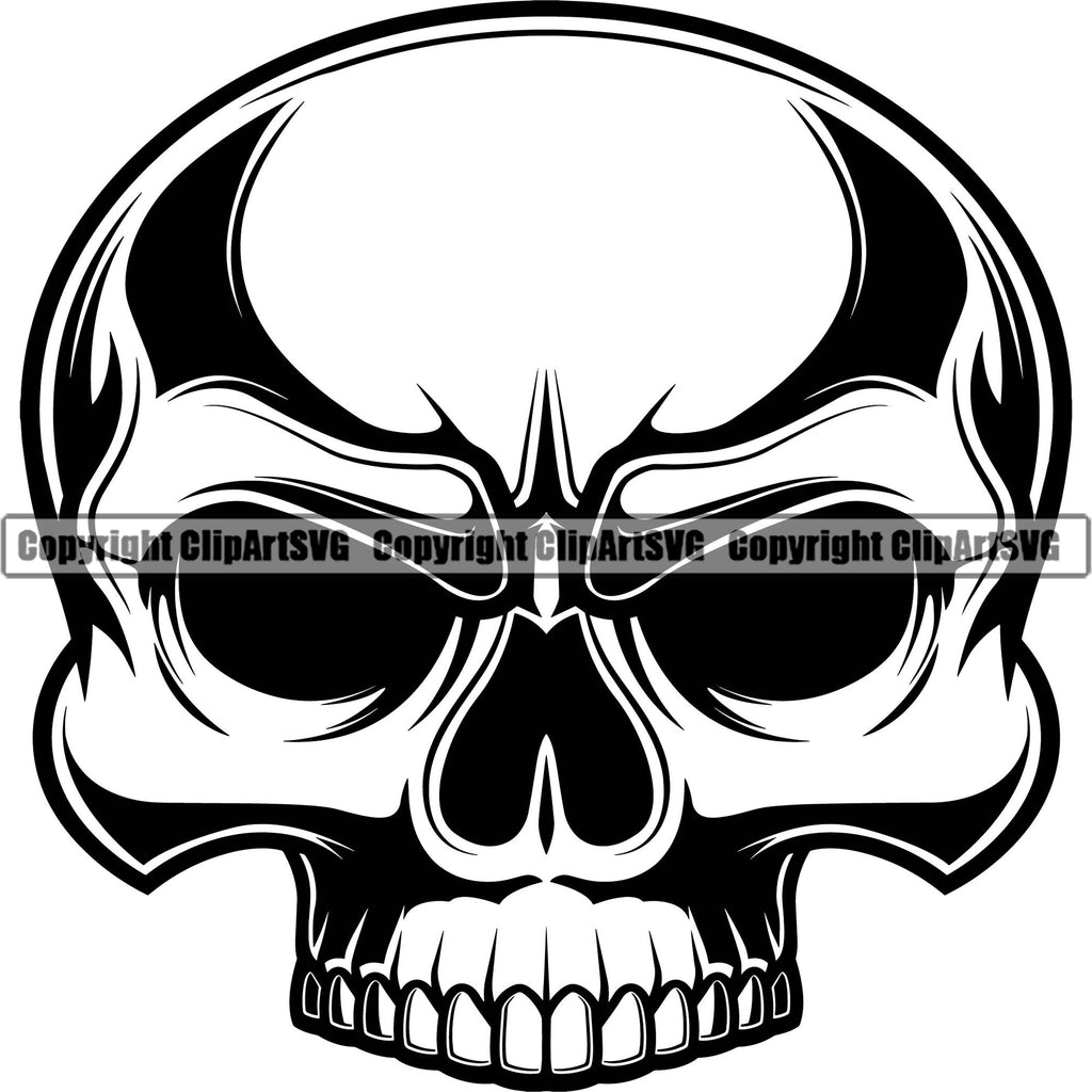 Skull Head Skeleton Face Scary Skull Dead Head Evil Kill Killer Tattoo ...