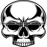 Skull Head Skeleton Face Scary Skull Dead Head Evil Kill Killer Tattoo Satan Devil Vintage Design Element Logo Clipart SVG