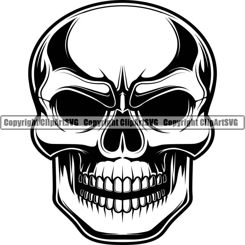 Skull Head Skeleton Face Scary Skull Dead Head Evil Kill Tattoo Skeleton Satan Devil Killer Vintage Design Element Logo Clipart SVG