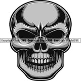 Skull Head Skeleton Face Scary Skull Dead Head Evil Kill Killer Color Silver Tattoo Satan Devil Vintage Design Element Logo Clipart SVG