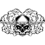 Skull Head Skeleton Face Scary Skull Dead Head Evil Kill Killer Head Smoke Tattoo Single Satan Devil Vintage Design Element Logo Clipart SVG