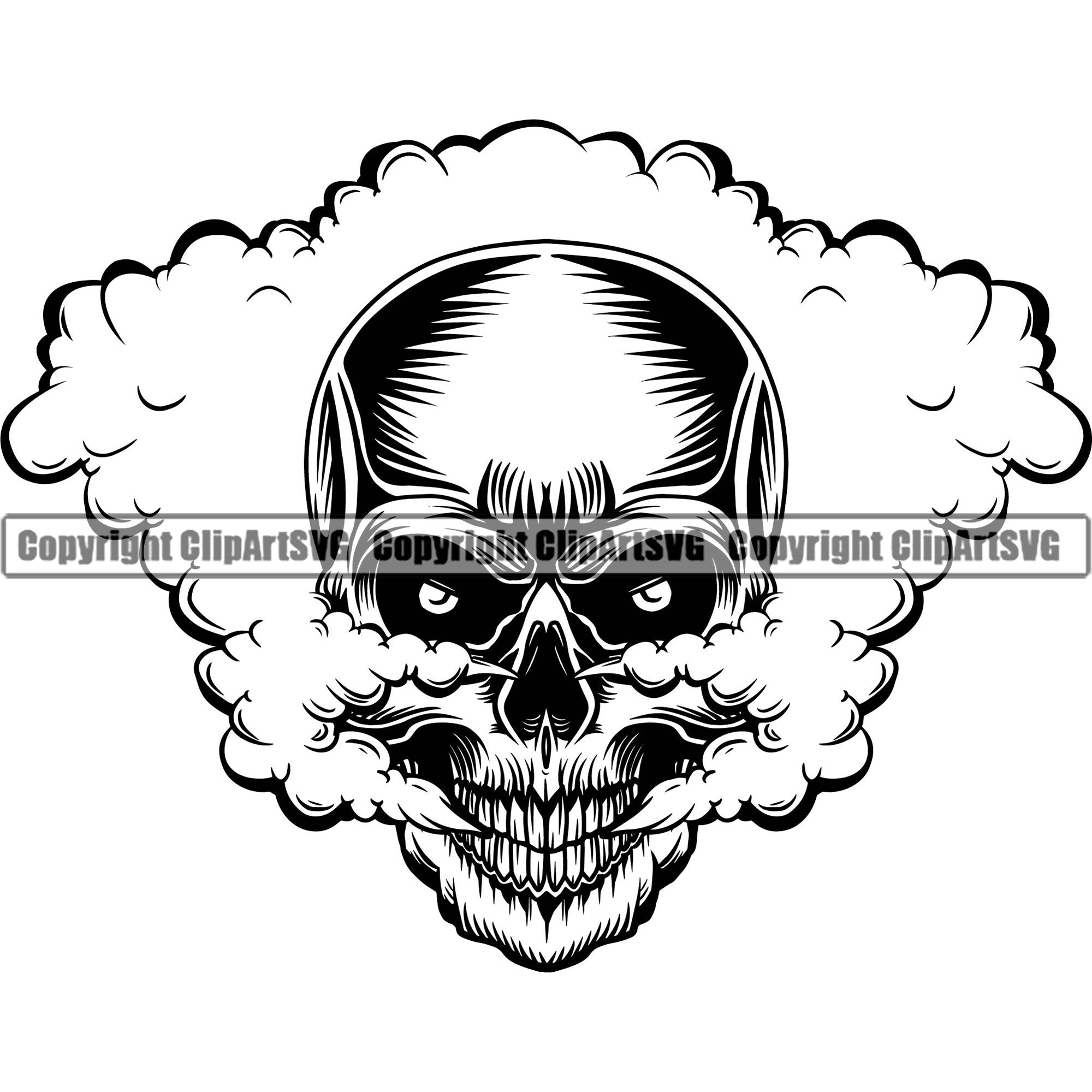 Skull Head Skeleton Face Scary Skull Dead Head Kill Killer Head Smoke ...