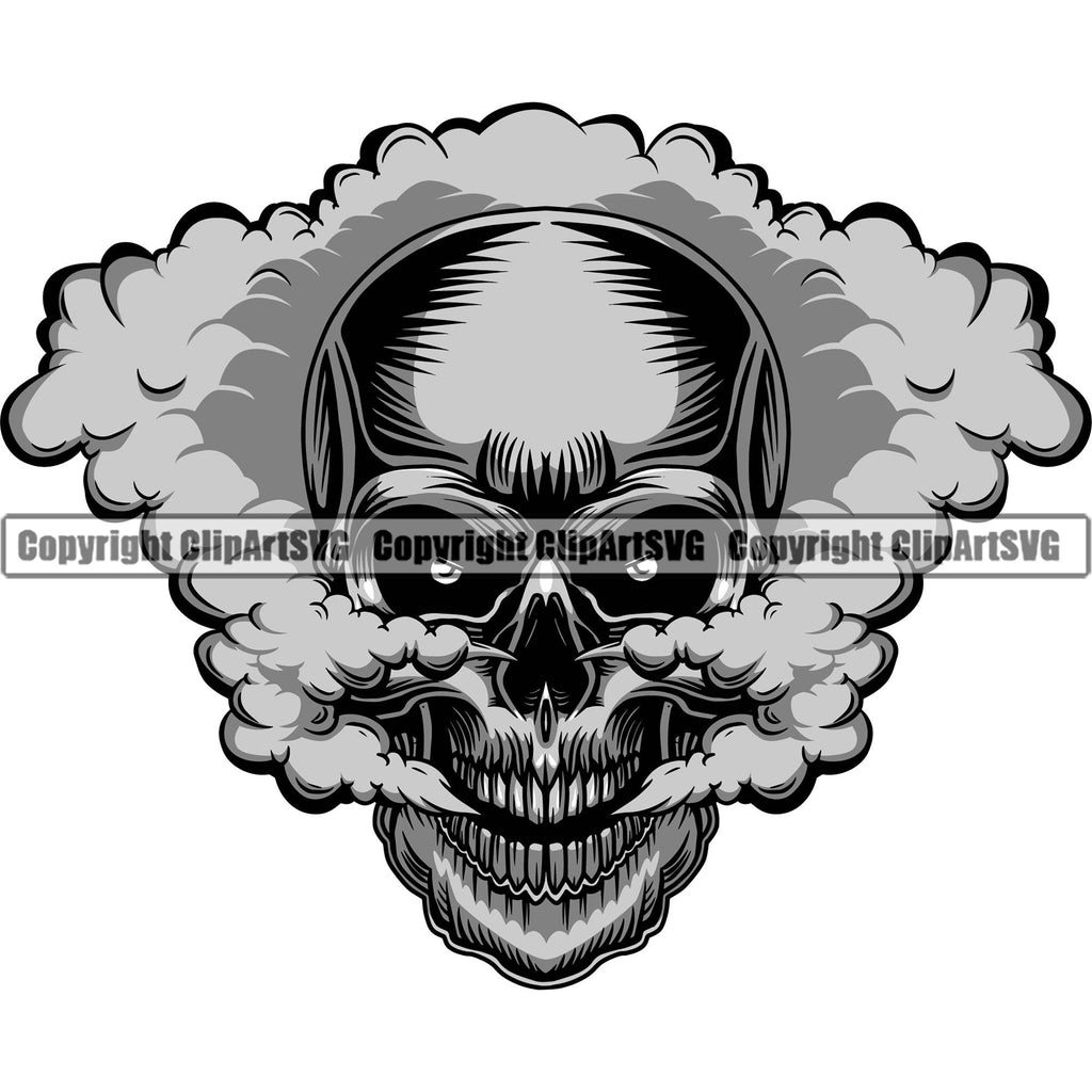 Scary Skull Skeleton Head Evil Horror Tattoo Smoking Mouth Open Yelling ...