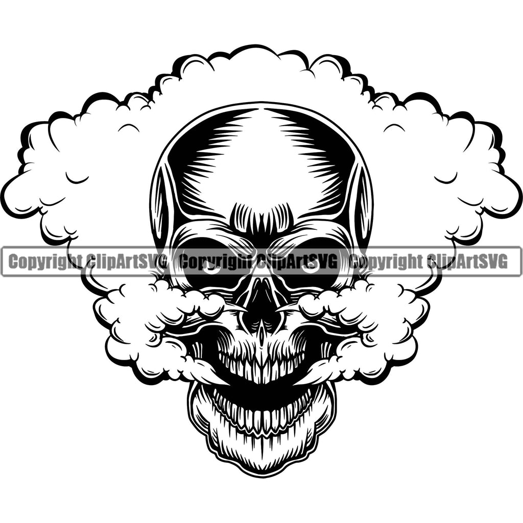 Skull Head Skeleton Face Scary Skull Evil Kill Killer Head Smoke Single ...