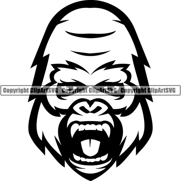Gorilla Gorillas Mascot Wild Ape Monkey Primate Jungle Sports Team Game Fantasy Mascots eSport Animal Emblem Badge Logo Symbol Clipart SVG