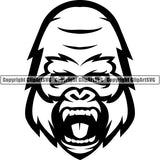 Gorilla Gorillas Mascot Wild Ape Monkey Primate Jungle Sports Team Game Fantasy Mascots eSport Animal Emblem Badge Logo Symbol Clipart SVG