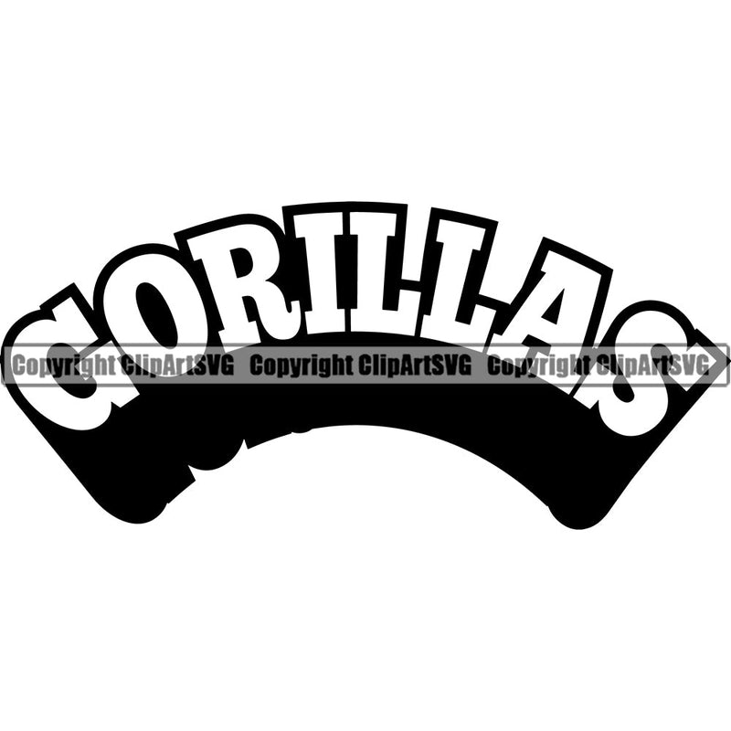 Gorilla Gorillas Mascot Wild Ape Monkey Primate Jungle Sports Team Game Fantasy Mascots eSport Wild Ape Monkey Primate Jungle Animal Emblem Badge Logo Symbol Text Word Typography Lettering Clipart SVG