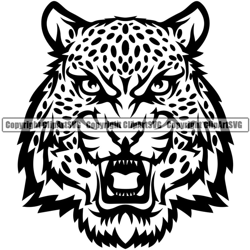 Jaguar Jaguars Wild Big Cat Wildlife Predator Beast Cheetah Leopard Jungle Nature Zoo Sports School Team eSport Mascot Game Fantasy Animal Emblem Badge Logo Symbol Tattoo Black Logo Symbol Clipart SVG