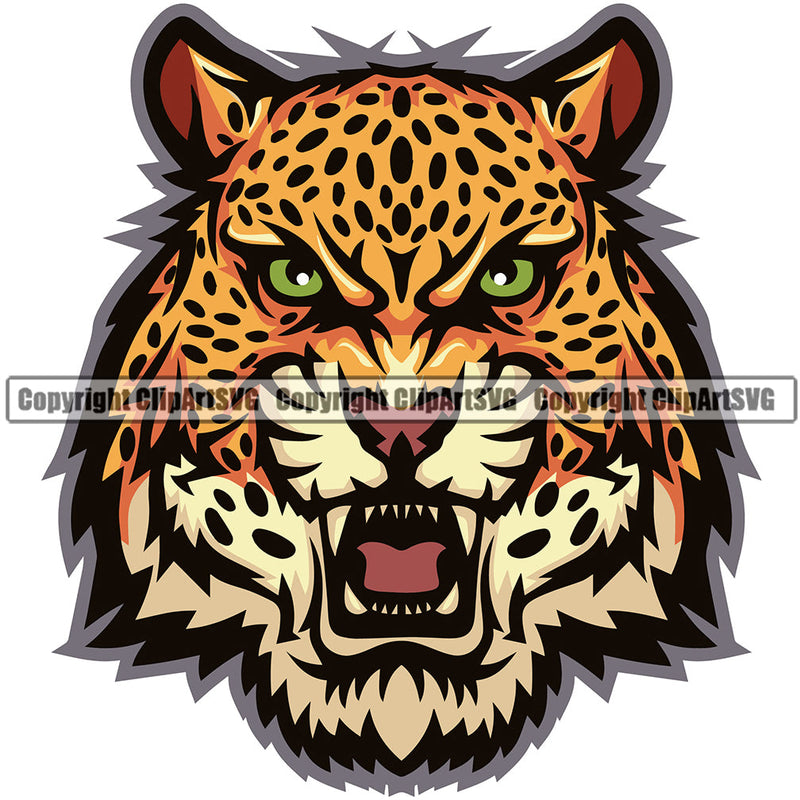 Jaguar Jaguars Wild Big Cat Wildlife Predator Beast Cheetah Leopard Jungle Nature Zoo Sports School Team Mascot Game Animal Fantasy eSport Emblem Badge Logo Symbol Tattoo Color Logo Symbol Clipart SVG
