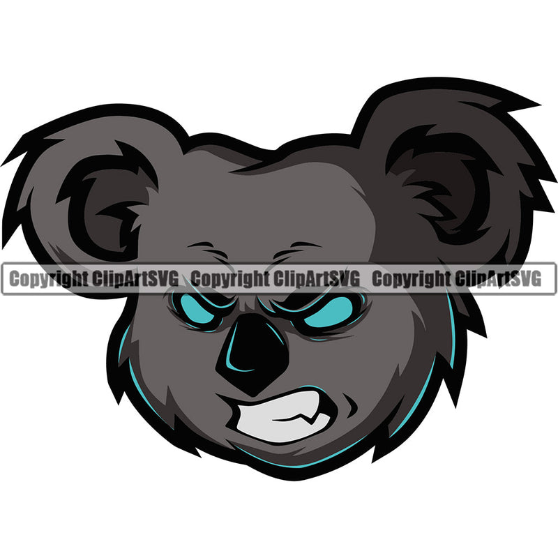 Koala Koalas Wildlife Bear Animal Mascot Sports School Team Mascot Game Fantasy eSport Animal Emblem Badge Logo Symbol Tattoo Color Logo Symbol Clipart SVG