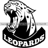 Leopard Leopards Wild Big Cat Wildlife Predator Beast Cheetah Jaguar Jungle Nature Zoo Sports School Team Mascot Game Fantasy eSport Animal Emblem Badge Logo Symbol Tattoo Combo Black Logo Symbol Clipart SVG