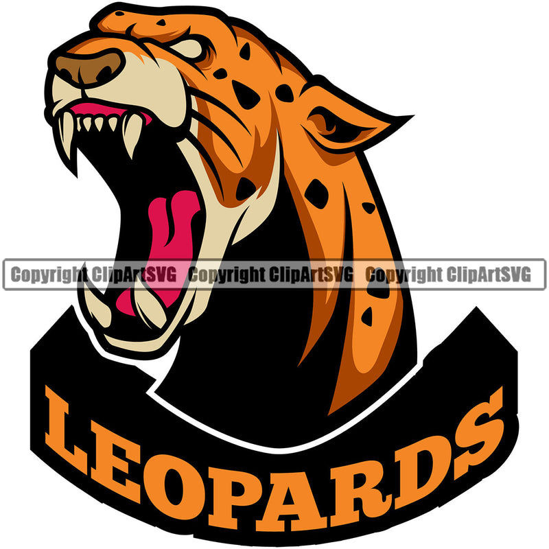 Leopard Leopards Wild Big Cat Wildlife Predator Beast Cheetah Jaguar Jungle Nature Zoo Sports School Team Mascot Game Fantasy eSport Animal Emblem Badge Logo Symbol Tattoo Combo Color Logo Symbol Clipart SVG