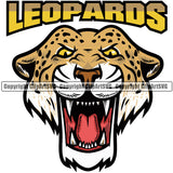 Leopard Leopards Wild Big Cat Wildlife Predator Beast Cheetah Jaguar Jungle Nature Zoo Sports School Team Fantasy Mascot Game eSport Animal Emblem Badge Logo Symbol Tattoo Text Word Typography Lettering Color Logo Symbol Clipart SVG