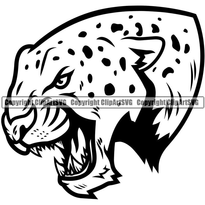 Leopard Leopards Wild Big Cat Wildlife Predator Beast Cheetah Jaguar Jungle Nature Zoo Sports School Team Mascot Game Fantasy eSport Animal Emblem Badge Logo Symbol Tattoo Logo Symbol Black Clipart SVG