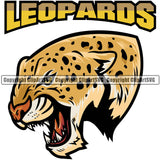 Leopard Leopards Wild Big Cat Wildlife Predator Beast Cheetah Jaguar Jungle Nature Zoo Sports School Team Mascot Game Fantasy eSport Animal Emblem Badge Logo Symbol Tattoo Color Logo Symbol Text Word Typography Lettering Clipart SVG