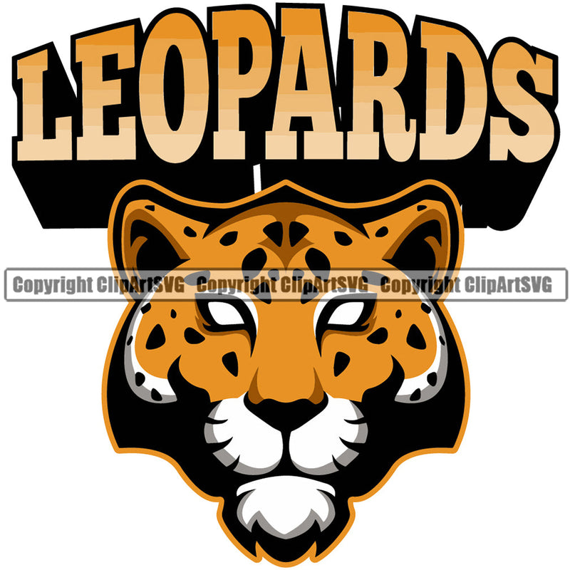 Leopard Leopards Wild Big Cat Wildlife Predator Beast Cheetah Jaguar Jungle Nature Zoo Sports School Team Mascot Game Fantasy eSport Animal Emblem Badge Logo Symbol Tattoo Logo Symbol Text Word Typography Lettering Color Clipart SVG