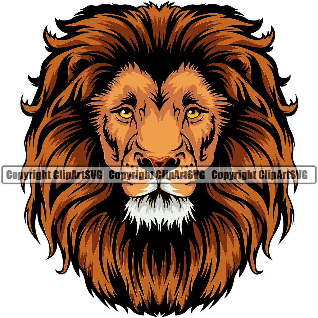 Lion Lions Wild Big Cat Wildlife Predator Beast King Of The Jungle Nature Zoo Sports School Team Mascot Game Fantasy eSport Animal Emblem Logo Symbol Badge Tattoo Color Logo Symbol Clipart SVG
