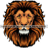 Lion Lions Wild Big Cat Wildlife Predator Beast King Of The Jungle Nature Zoo Sports School Team Mascot Game Fantasy eSport Animal Emblem Logo Symbol Badge Tattoo Color Logo Symbol Clipart SVG