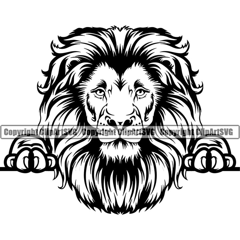 Lion Lions Wild Big Cat Wildlife Predator Beast King Of The Jungle Nature Zoo Sports School Team Mascot Game Fantasy eSport Animal Emblem Badge Logo Symbol Tattoo Logo Symbol Black Clipart SVG