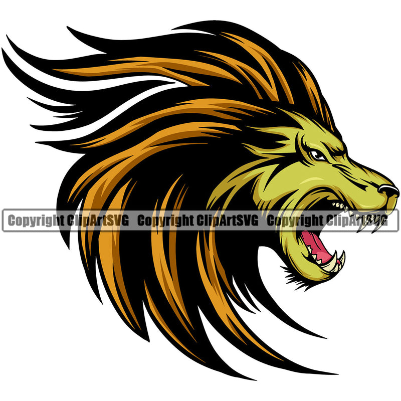 Lion Lions Wild Big Cat Wildlife Predator Beast King Of The Jungle Nature Zoo Sports School eSport Team Mascot Game Fantasy Animal Emblem Badge Logo Symbol Tattoo Color Logo Symbol Clipart SVG