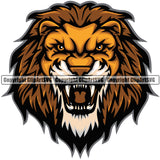 Lion Lions Wild Big Cat Wildlife Predator Beast King Of The Jungle Nature Zoo Sports School Team Mascot Game Fantasy eSport Animal Emblem Badge Logo Symbol Tattoo Color Logo Symbol Clipart SVG