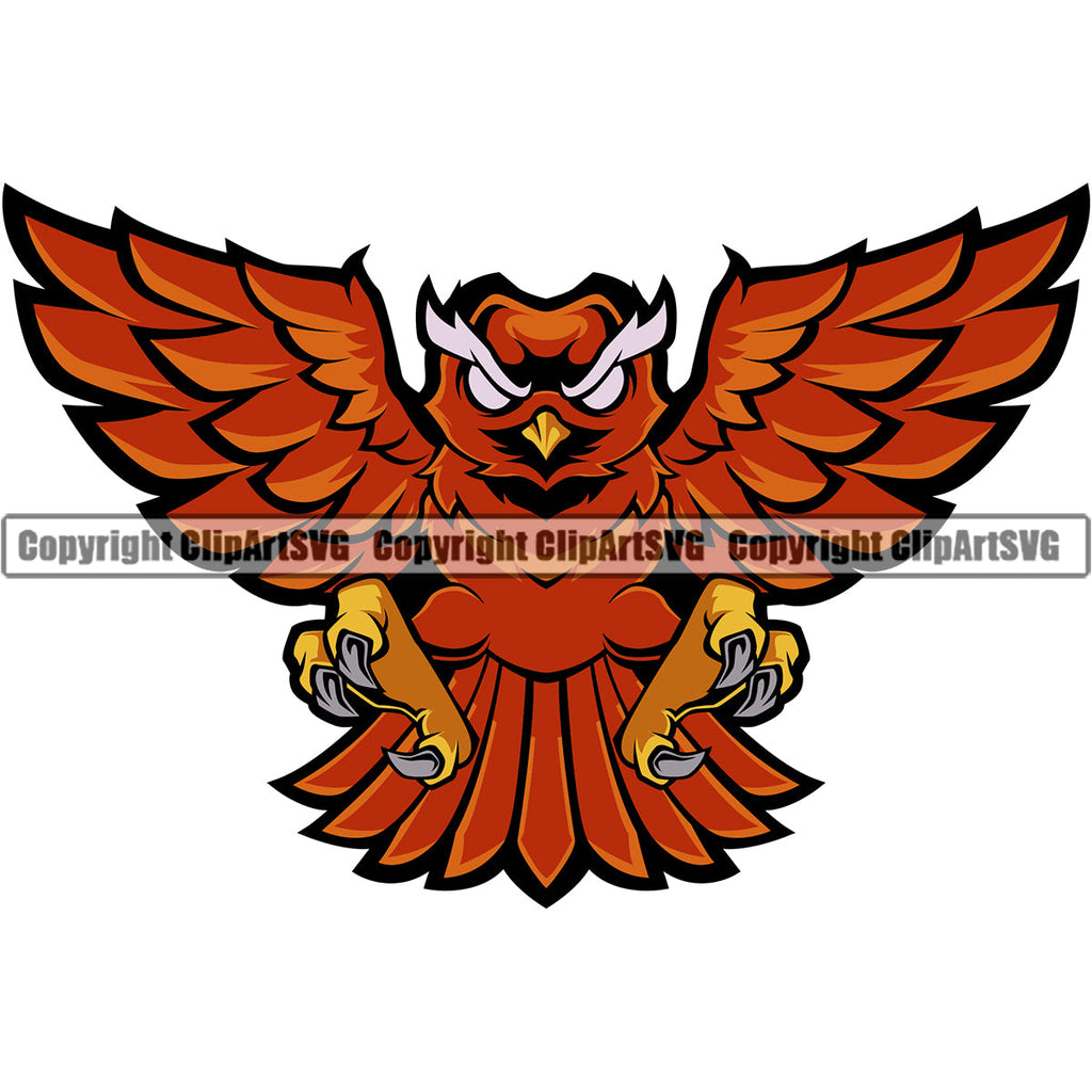 Owl Owls Nature Wildlife Bird Wings Fly Flying Night Nocturnal Sports School Team Mascot Game Fantasy eSport Animal Emblem Badge Logo Symbol Tattoo Color Logo Symbol Clipart SVG