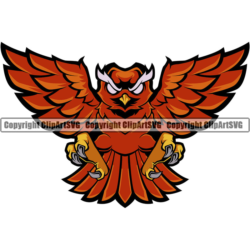 Owl Owls Nature Wildlife Bird Wings Fly Flying Night Nocturnal Sports School Team Mascot Game Fantasy eSport Animal Emblem Badge Logo Symbol Tattoo Color Logo Symbol Clipart SVG