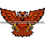 Owl Owls Nature Wildlife Bird Wings Fly Flying Night Nocturnal Sports School Team Mascot Game Fantasy eSport Animal Emblem Badge Logo Symbol Tattoo Color Logo Symbol Clipart SVG