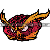 Owl Owls Nature Wildlife Bird Wings Fly Flying Night Nocturnal Sports School Team Mascot Game Fantasy eSport Animal Emblem Badge Logo Symbol Tattoo Logo Symbol Color Clipart SVG