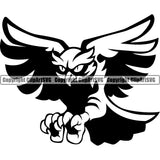 Owl Owls Nature Wildlife Bird Wings Fly Flying Night Nocturnal Animal Sports School Team Mascot Game Fantasy eSport Emblem Badge Logo Symbol Tattoo Black Logo Symbol Clipart SVG