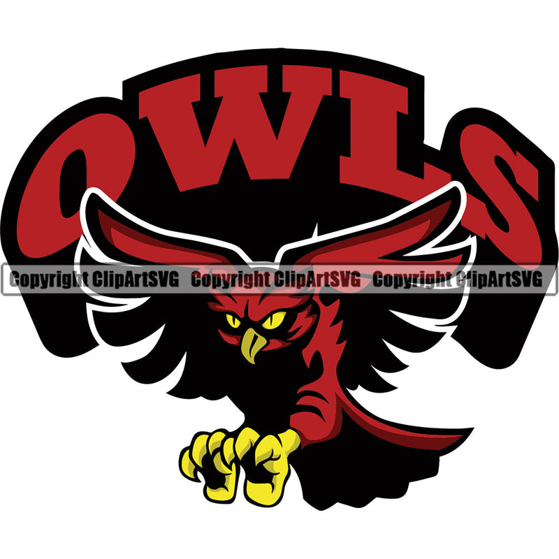 Owl Owls Nature Wildlife Bird Wings Fly Flying Night Nocturnal Sports School Team Mascot Game Fantasy eSport Animal Emblem Badge Logo Symbol Tattoo Text Word Typography Lettering Color Logo Symbol Clipart SVG