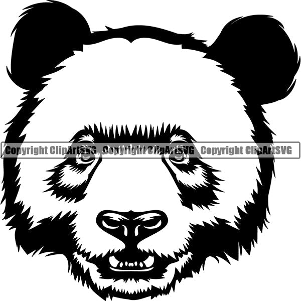 Panda Pandas Nature Wildlife Animal Bear Wild Sports School Team Mascot Game Fantasy Animal eSport Emblem Badge Logo Symbol Tattoo Black Logo Symbol Clipart SVG