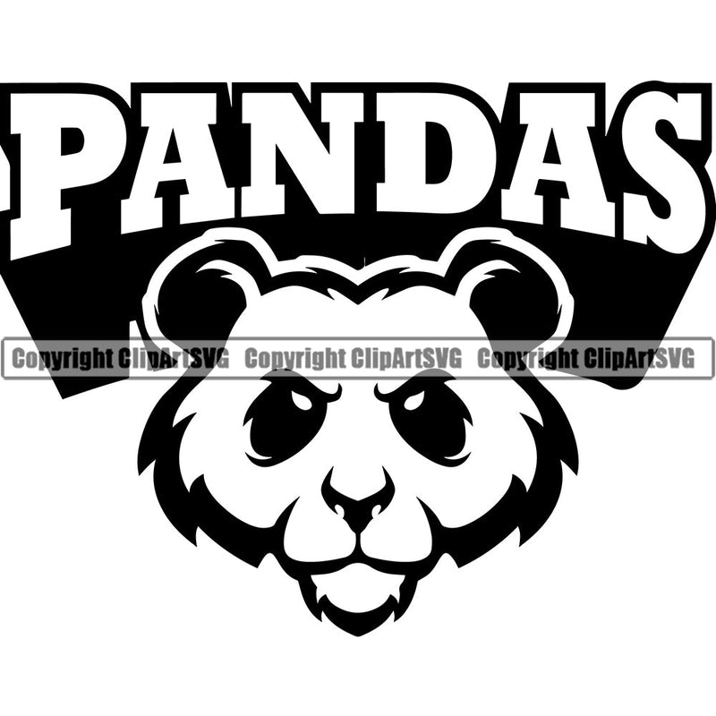 Panda Pandas Nature Wildlife Animal Bear Wild Sports School Team Mascot Game Fantasy Animal Emblem eSport Badge Logo Symbol Tattoo Text Word Typography Lettering Color Logo Symbol Clipart SVG