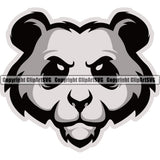 Panda Pandas Nature Wildlife Animal Bear Wild Sports School Team Game Fantasy eSport Mascot Animal Emblem Badge Logo Symbol Tattoo Color Logo Symbol Clipart SVG