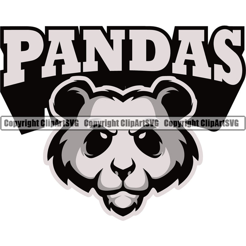 Panda Pandas Nature Wildlife Animal Bear Wild Sports School Team Mascot Game Fantasy eSport Animal Badge Emblem Logo Symbol Tattoo Text Word Typography Lettering Color Logo Symbol Clipart SVG