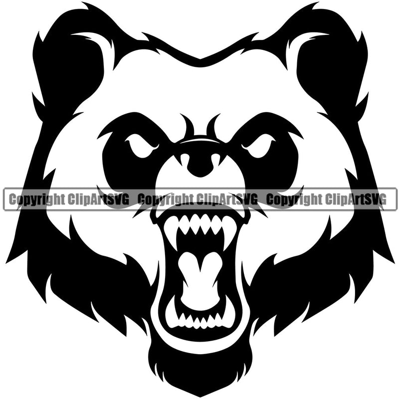 Panda Pandas Nature Wildlife Animal Bear Wild Sports School Team Game Mascot Fantasy eSport Animal Emblem Badge Logo Symbol Tattoo Black Logo Symbol Clipart SVG