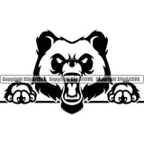 Panda Pandas Nature Wildlife Animal Bear Wild Sports School Team Mascot Game Fantasy eSport Animal Emblem Badge Tattoo Black Logo Symbol Clipart SVG
