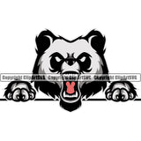 Panda Pandas Nature Wildlife Animal Bear Wild Sports School Team Mascot Game Fantasy eSport Animal Emblem Badge Black Tattoo Logo Symbol Clipart SVG