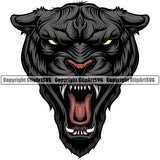 Panther Panthers Sports Team Mascot Game Fantasy Mascots eSport Wild Big Cat Wildlife Predator Beast Animal Emblem Badge Black Head Logo Symbol Clipart SVG