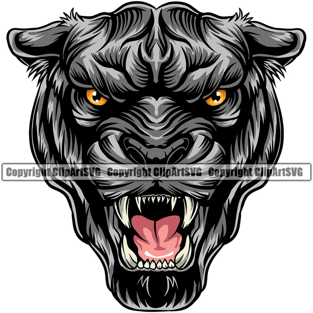 Panther Panthers Sports Team Mascot Game Fantasy Mascots eSport Wild Big Cat Wildlife Predator Beast Animal Emblem Badge Color Logo Symbol Clipart SVG