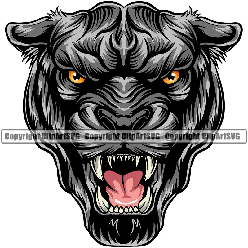 Panther Panthers Sports Team Mascot Game Fantasy Mascots eSport Wild Big Cat Wildlife Predator Beast Animal Emblem Badge Color Logo Symbol Clipart SVG