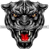 Panther Panthers Sports Team Mascot Game Fantasy Mascots eSport Wild Big Cat Wildlife Predator Beast Animal Emblem Badge Red Logo Symbol Clipart SVG