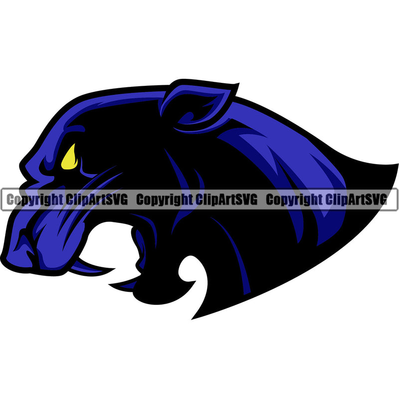 Panther Panthers Sports Team Mascot Game Fantasy Mascots eSport Wild Big Cat Wildlife Predator Beast Animal Emblem Badge Logo Symbol Clipart SVG